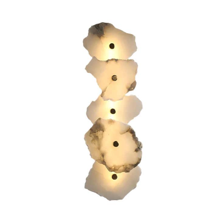 Stone Sconce Light LED Warm Glow for Stairs Entryway Vertical Mount Accent Fixture 5-Inch Contemporary Wall Lighting for Narrow Spaces