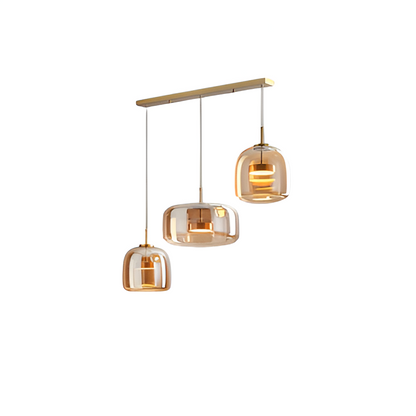 Glass Hanging Ceiling Fixture with Adjustable Cord for Dining Tables & Kitchen Islands | Color-Tunable LED Modern Farmhouse Style
