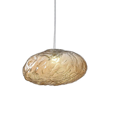 Glass Hanging Lamp Organic Shape Warm Diffused Glow for Kitchen Island Dining Table Sculptural Overhead Fixture Modern Home Lighting