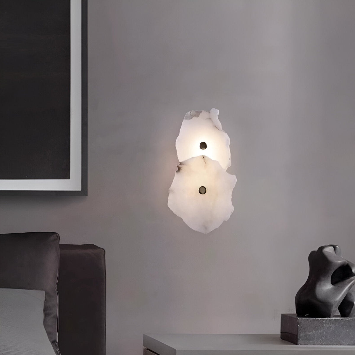 Stone Sconce Light LED Warm Glow for Stairs Entryway Vertical Mount Accent Fixture 5-Inch Contemporary Wall Lighting for Narrow Spaces