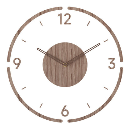 Wooden Silent Wall Clock 14 Inch Round Timepiece for Modern Homes Nordic Minimalist Decor Battery Operated Bedroom Kitchen Living Room Offic