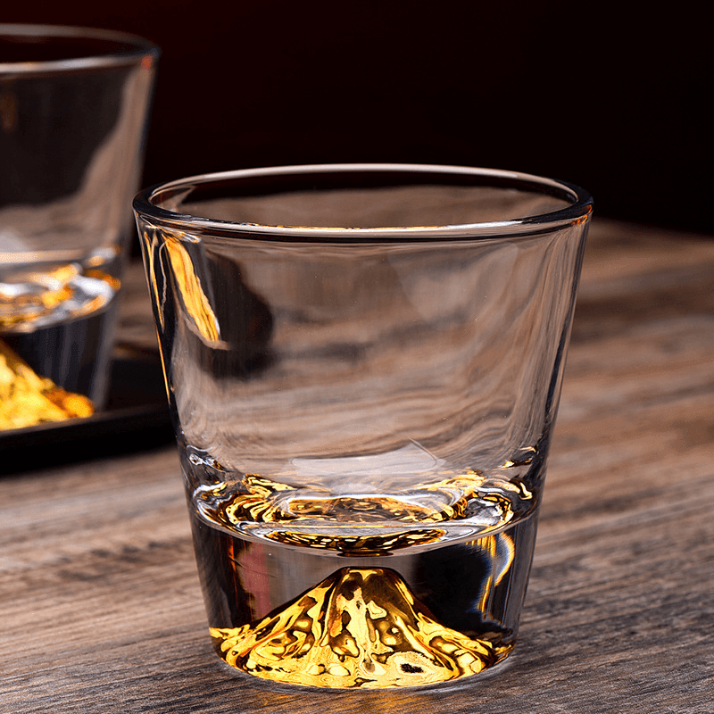 Cut Crystal Rocks Glass for Bourbon & Scotch – Japanese-Inspired Tumbler with Wood Gift Box for Home Bar & Entertaining