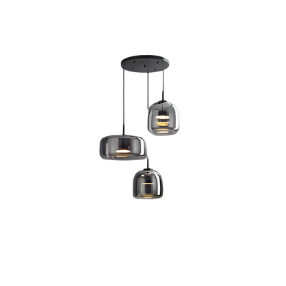 Glass Hanging Ceiling Fixture with Adjustable Cord for Dining Tables & Kitchen Islands | Color-Tunable LED Modern Farmhouse Style