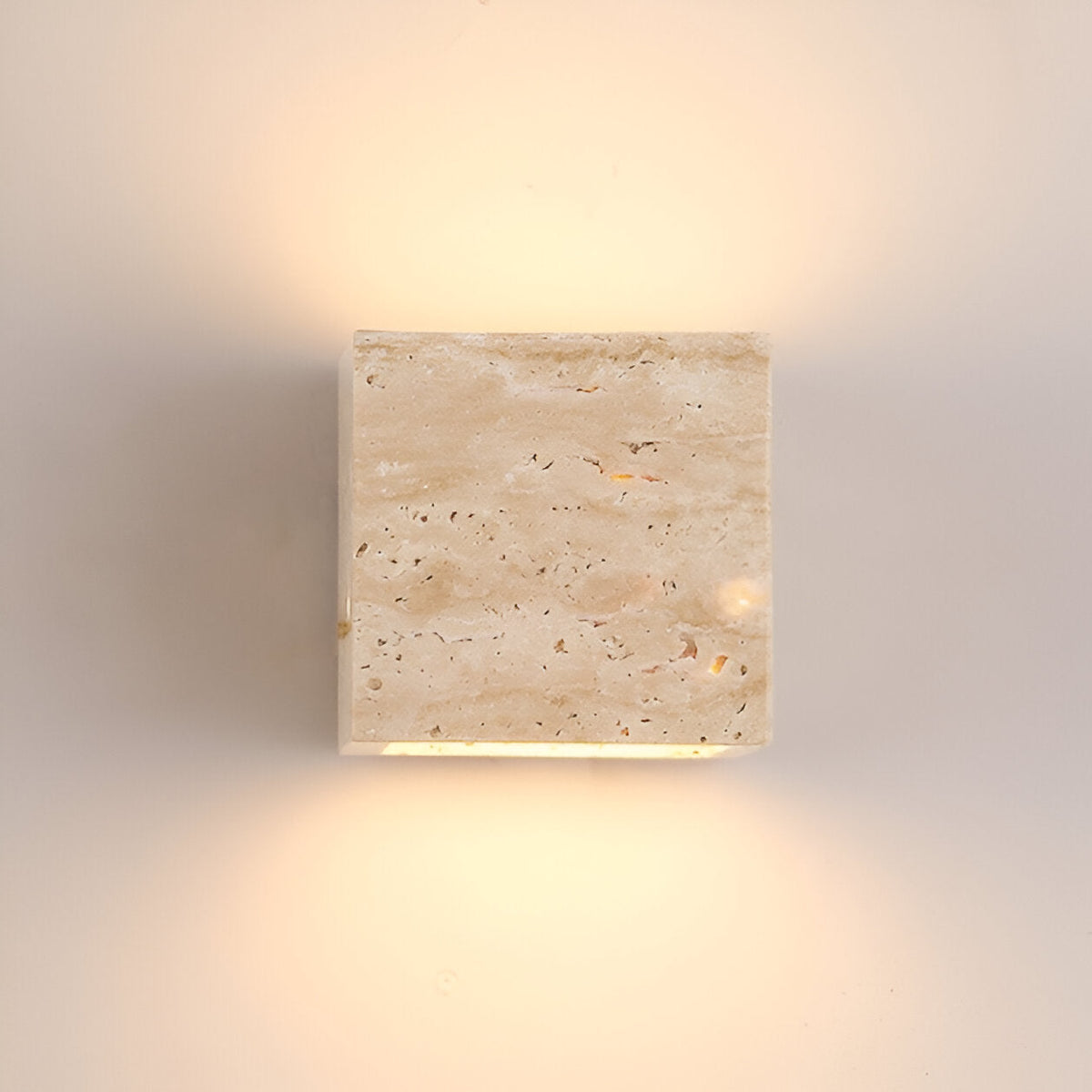 Outdoor LED Sconce Natural Stone Up-Down Light Waterproof Garden Wall Mount Fixture for Patio Entryway Facade 6.3 Inch Travertine Exterior L