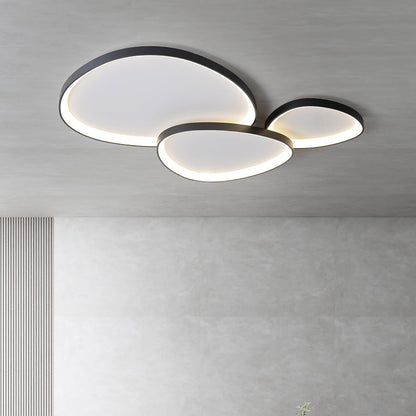 Oval LED Flush Mount Light Fixture 35 in White Aluminum Acrylic for Bedroom Dining Room Living Space Contemporary Low-Profile Overhead Light