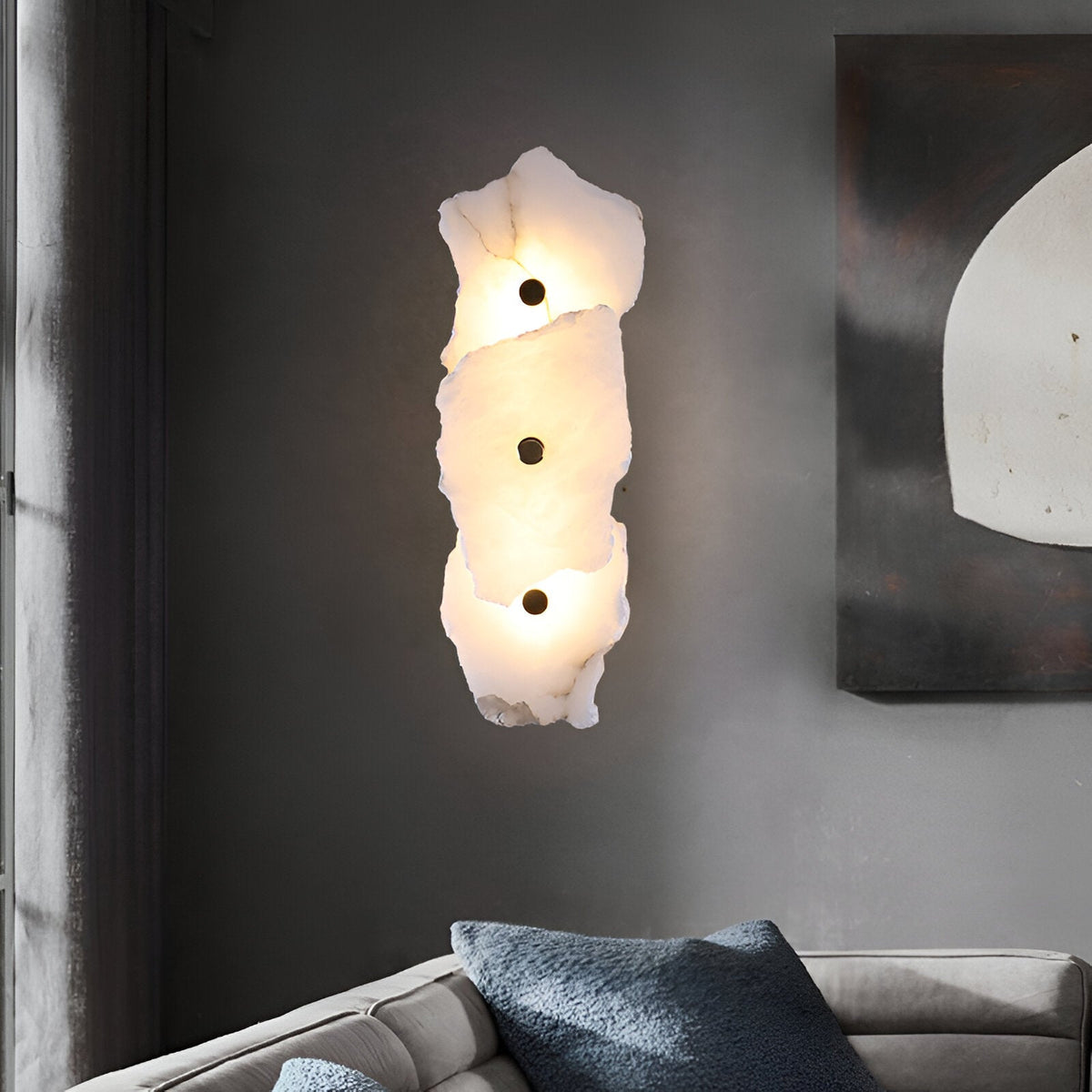 Stone Sconce Light LED Warm Glow for Stairs Entryway Vertical Mount Accent Fixture 5-Inch Contemporary Wall Lighting for Narrow Spaces