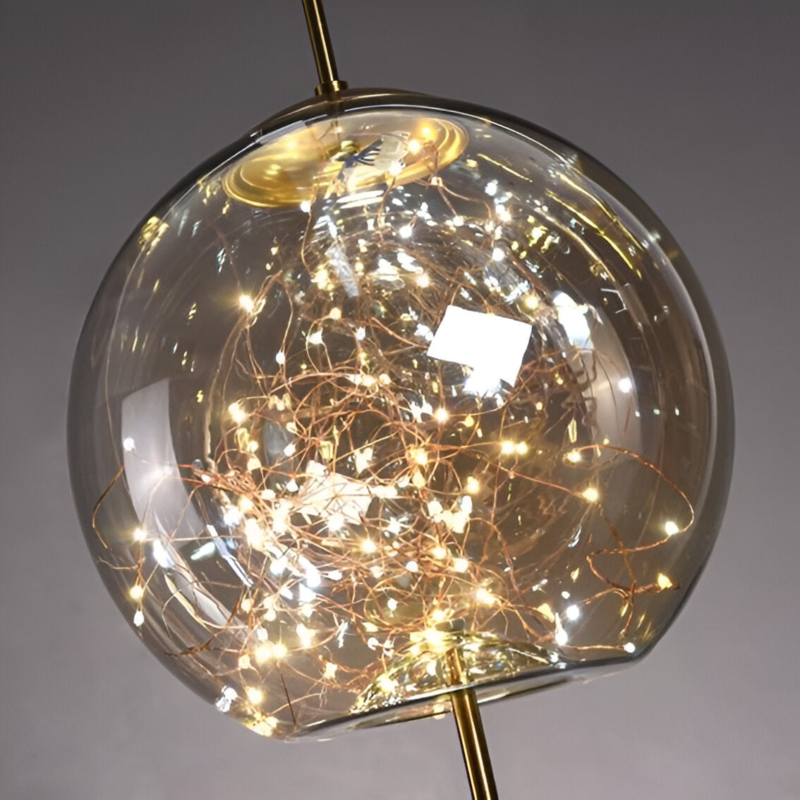 Glass Hanging Fixture with Adjustable Cord for Dining Table & Kitchen Island | Modern Suspended Light in Amber or Gray | Oval Sphere Capsule