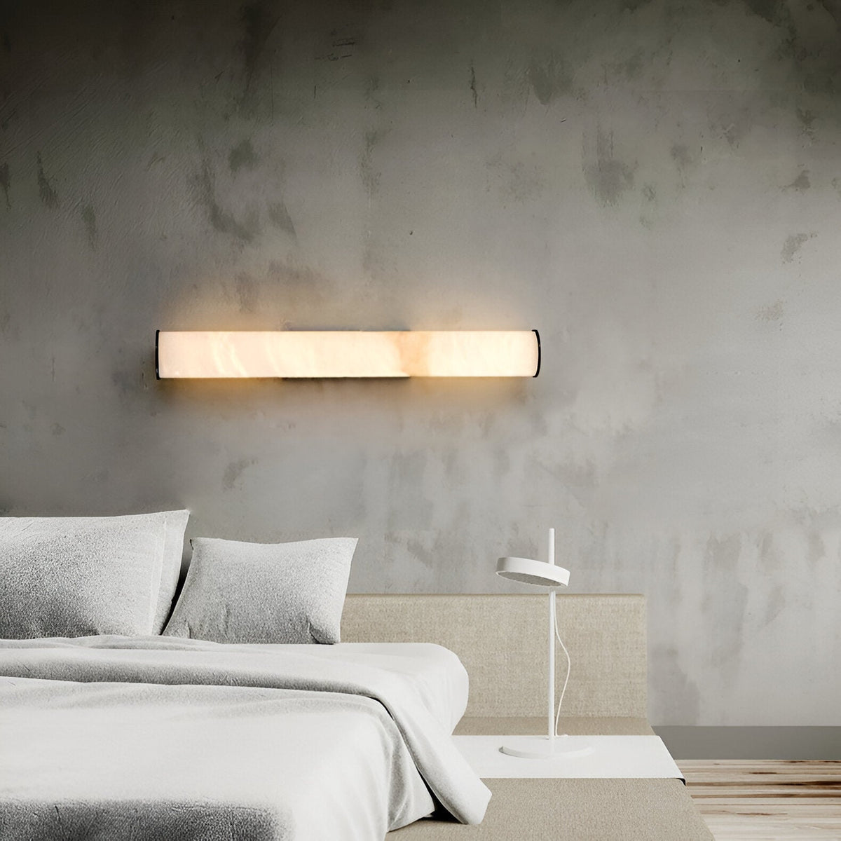 Vertical Stone & Metal Sconce with Soft LED Glow for Bedrooms, Hallways, and Living Rooms – Uplight Design to 31 Inches