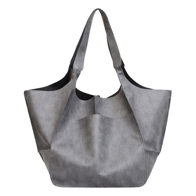 Vegan Leather Shoulder Bag – Lightweight Everyday Tote with Spacious Interior for Work, Travel & Shopping
