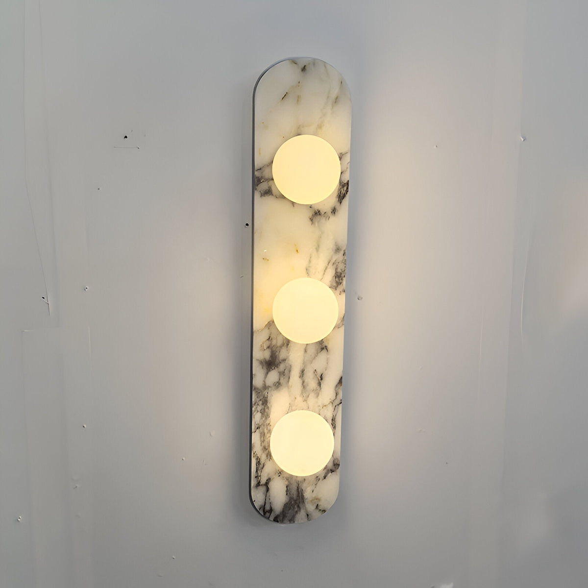 Sculptural Stone & Glass Sconce Light with Warm LED Glow for Hallway Living Room Bedroom Entryway Interior Accent Lighting Modern Minimalist