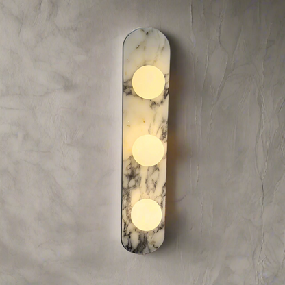 Sculptural Stone & Glass Sconce Light with Warm LED Glow for Hallway Living Room Bedroom Entryway Interior Accent Lighting Modern Minimalist