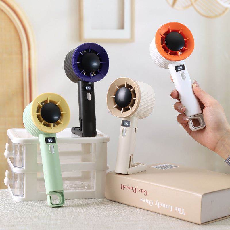 Compact Handheld Fan with Digital Controls and Comfortable Grip – Ideal for Travel, Home, and Office Use