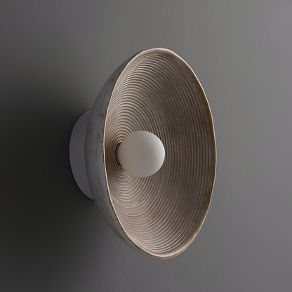Round Glass Resin Wall Sconce White LED Fixture Bedroom Hallway Living Room Soft Glow Minimalist Mount Ambient Light for Home
