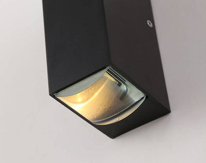 Outdoor LED Sconce Rectangular Aluminum Hardwired 7 in Black for Patio Fence Entryway Modern Exterior Fixture 10W 12W Integrated Bulb Weathe