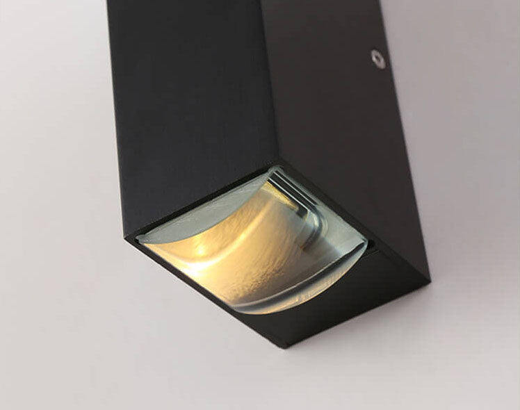 Hardwired LED Sconce Black Aluminum 7 in Up & Down Beam Exterior House Fence Porch Entry Modern 10W 110V Warm White Neutral 3000K 4000K 5000