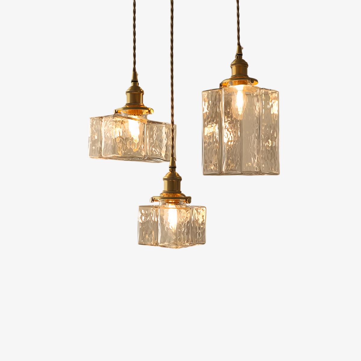 Ribbed Glass Globe Hanging Light Fixture with Brass Accents for Dining Areas and Entryways