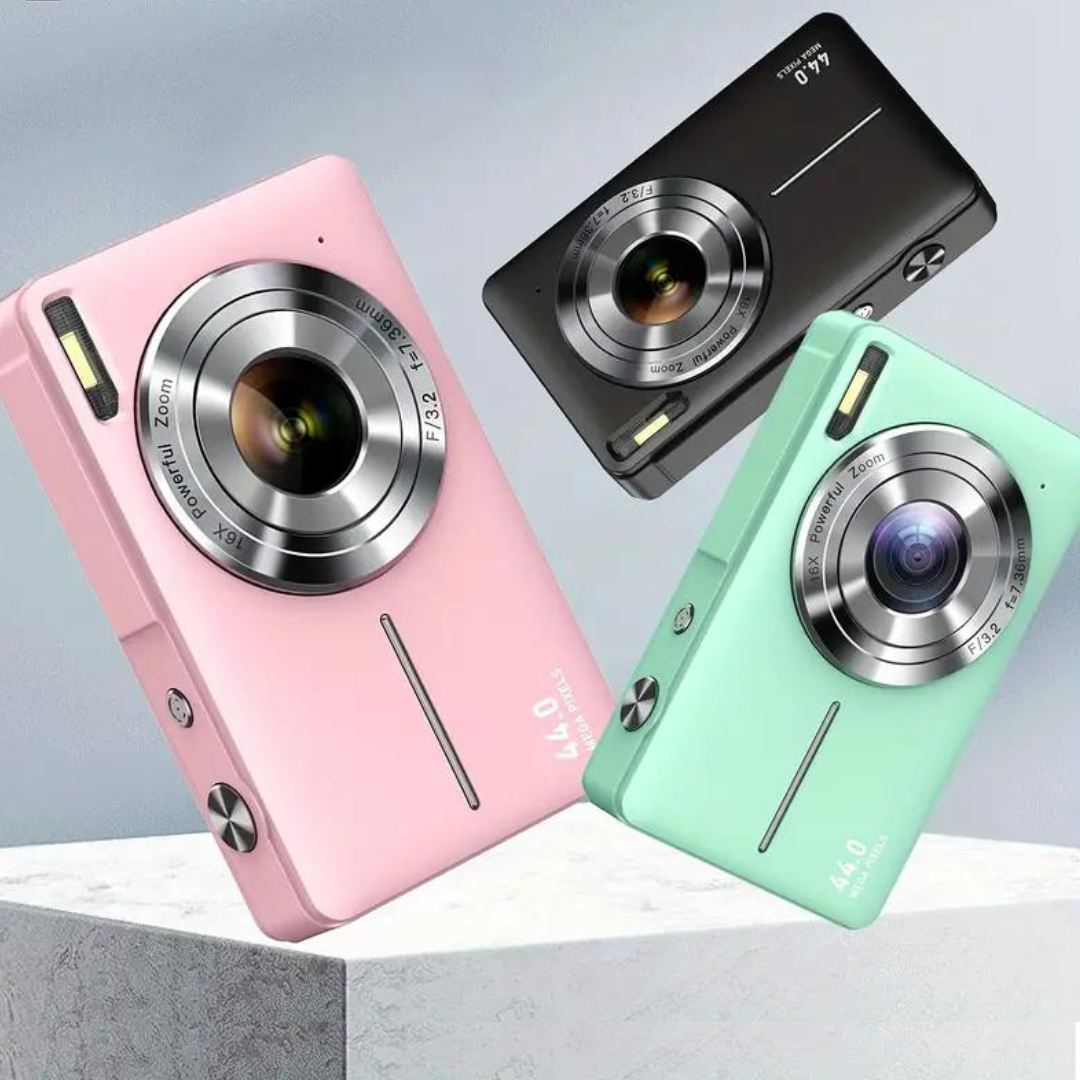 Retro Point-and-Shoot Camera with 1080p Recording & Large Display Screen for Snapshots, Events, Vacations