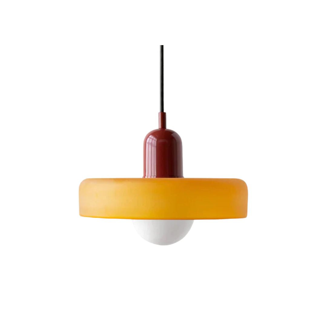 Colored Glass Drop Fixture G9 Socket 15W Mid-Century Style Overhead Illumination for Counter Island Breakfast Nook Eating Area Vibrant Tinte