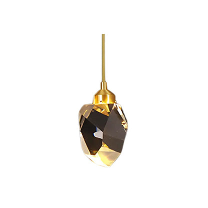 Adjustable Drop Fixture with Clear Tapered Shade & Brass Accents for Kitchen Islands, Breakfast Nooks, Entryways
