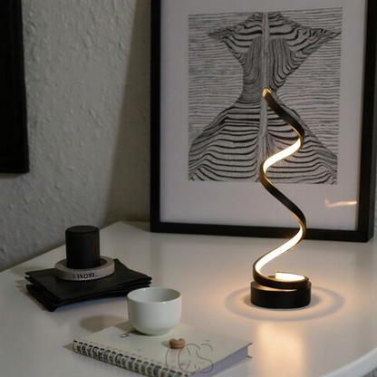 Spiral LED Table Lamp with 3 Color Temperatures & Touch Control for Bedroom, Office & Living Room