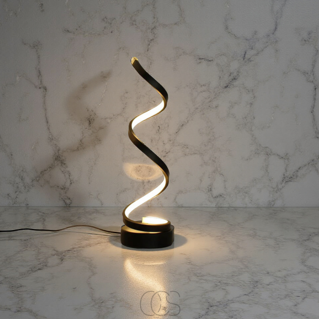 Spiral LED Table Lamp with 3 Color Temperatures & Touch Control for Bedroom, Office & Living Room