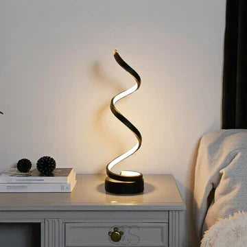 Curved Metal Desk Lamp with Dimmable LED Light and 3 Color Modes for Bedroom Office and Living Room