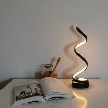 Spiral LED Table Lamp with 3 Color Temperatures & Touch Control for Bedroom, Office & Living Room