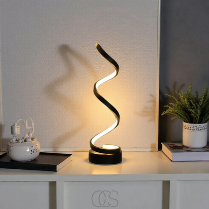 Spiral LED Table Lamp with 3 Color Temperatures & Touch Control for Bedroom, Office & Living Room