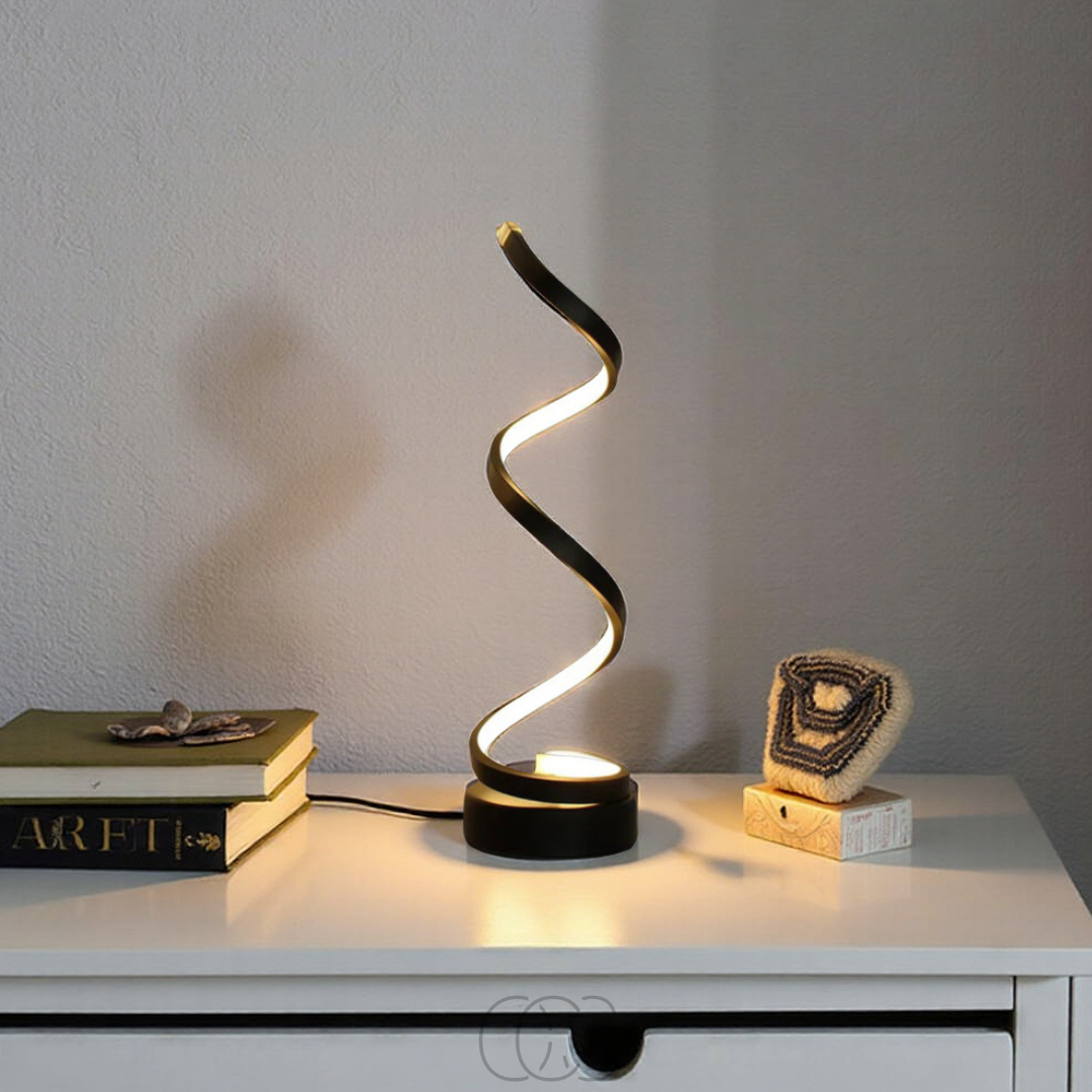 Spiral LED Table Lamp with 3 Color Temperatures & Touch Control for Bedroom, Office & Living Room