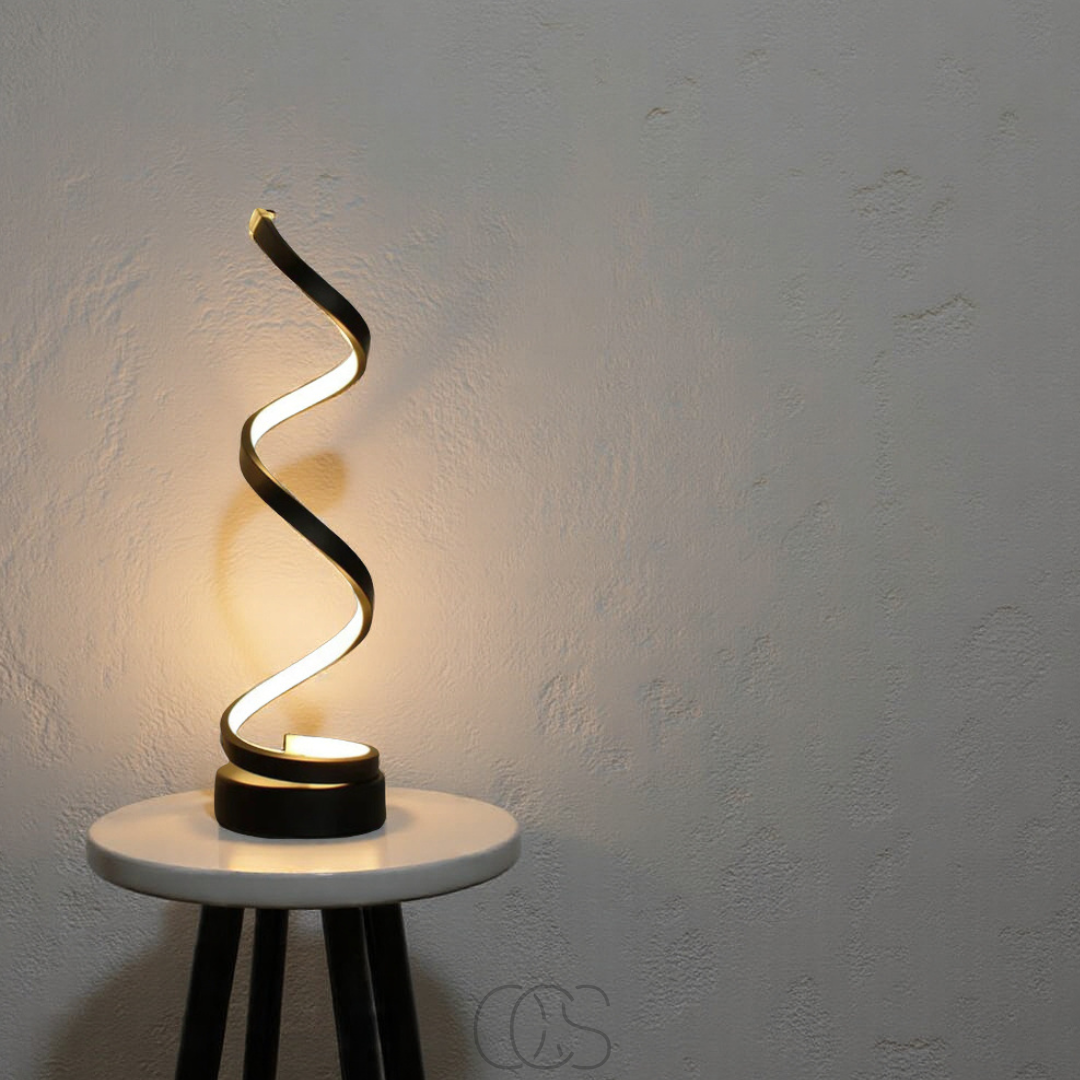Spiral LED Table Lamp with 3 Color Temperatures & Touch Control for Bedroom, Office & Living Room