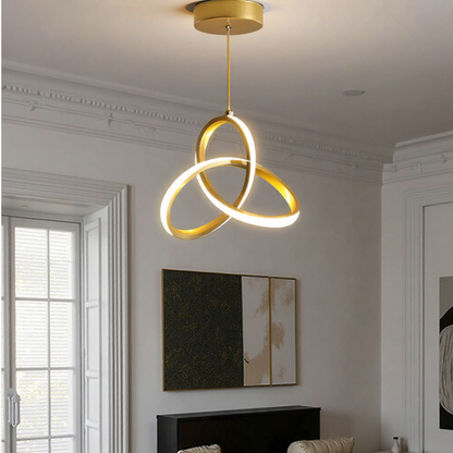 Geometric LED Pendant Light | Adjustable Color Temperature | Modern Aluminum & Acrylic Ceiling Fixture for Dining Room, Kitchen & Living
