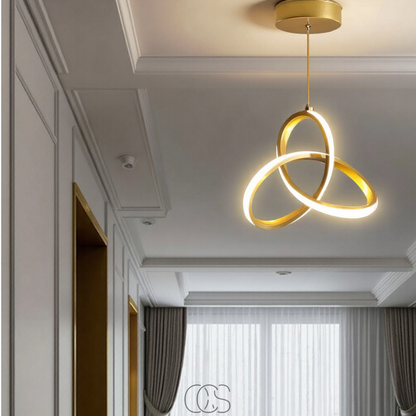 Geometric LED Pendant Light | Adjustable Color Temperature | Modern Aluminum & Acrylic Ceiling Fixture for Dining Room, Kitchen & Living