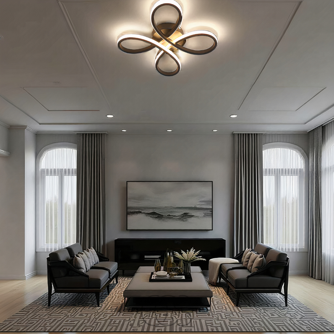 Dimmable LED Clover Ceiling Light - Adjustable Color Temperature & Brightness for Living Room, Bedroom, Hallway