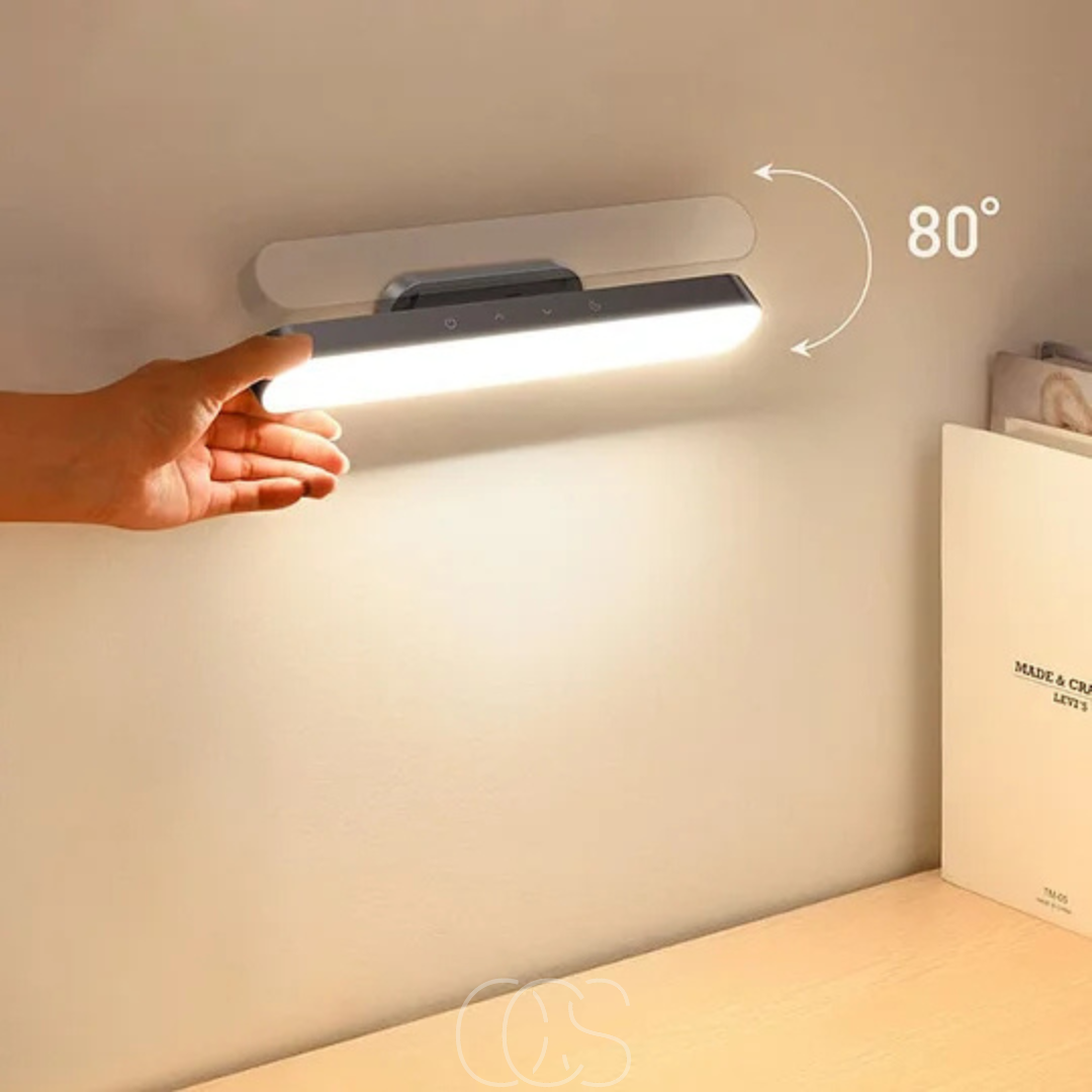 Rechargeable Magnetic LED Wall Light 12 Inch Aluminum Touch Dimmer Bedside Reading Lamp Portable Battery-Powered Under Cabinet Task Lighting