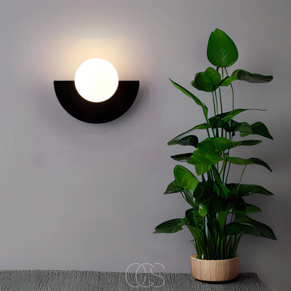Dimmable Half-Round LED Wall Sconce – Scandinavian Style Fixture for Living Room, Bedroom, Hallway – Modern Minimalist Accent Lighting