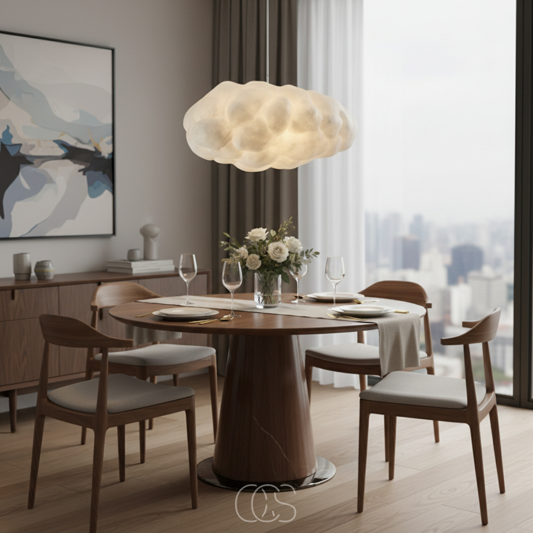 Cloud Pendant Light Fixture Soft Glow Hanging Lamp E27 LED Modern Cotton Shade for Dining Room Bedroom Living Room Ceiling Decor