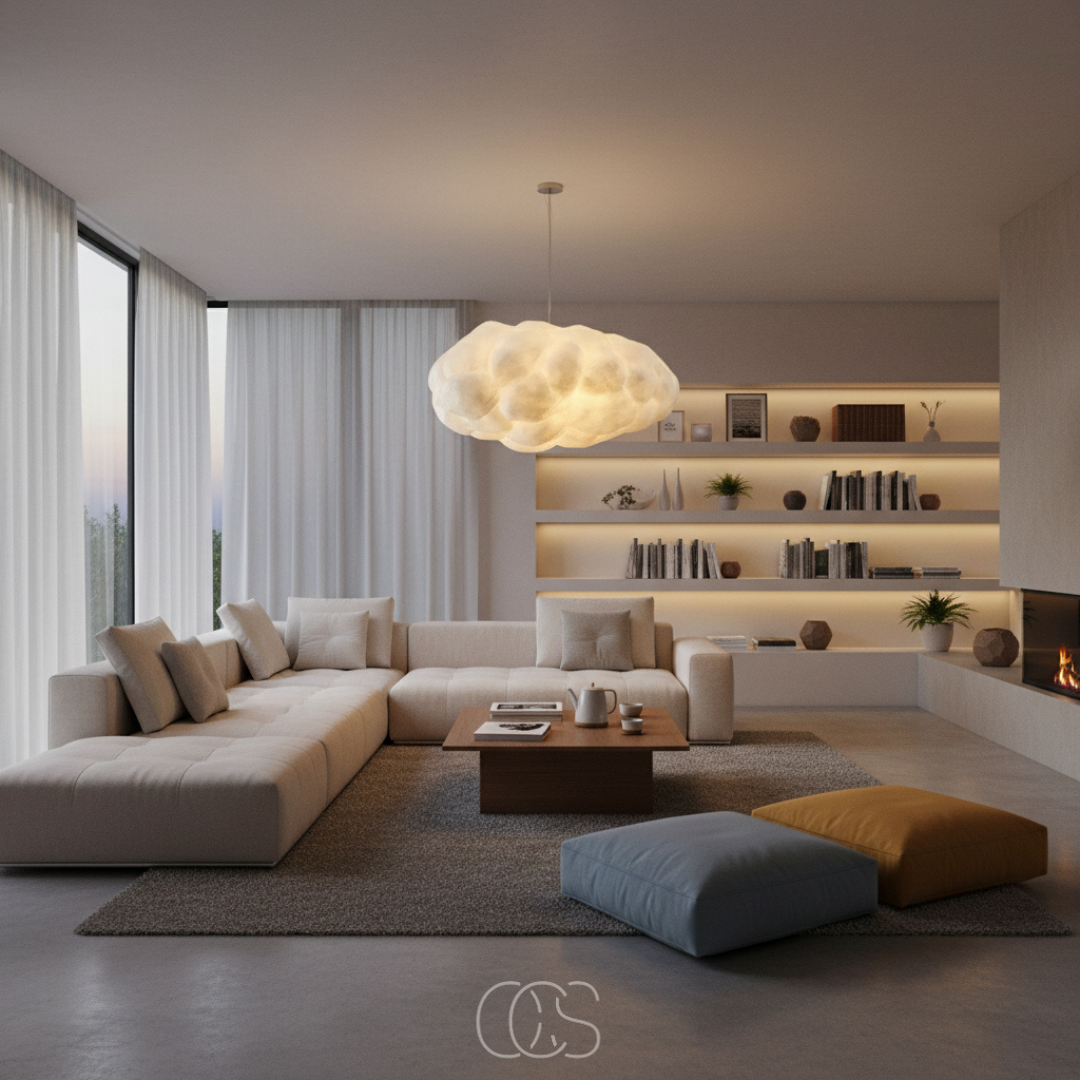 Cloud Pendant Light Fixture Soft Glow Hanging Lamp E27 LED Modern Cotton Shade for Dining Room Bedroom Living Room Ceiling Decor