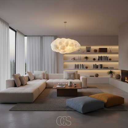 Cloud Pendant Light Fixture Soft Glow Hanging Lamp E27 LED Modern Cotton Shade for Dining Room Bedroom Living Room Ceiling Decor