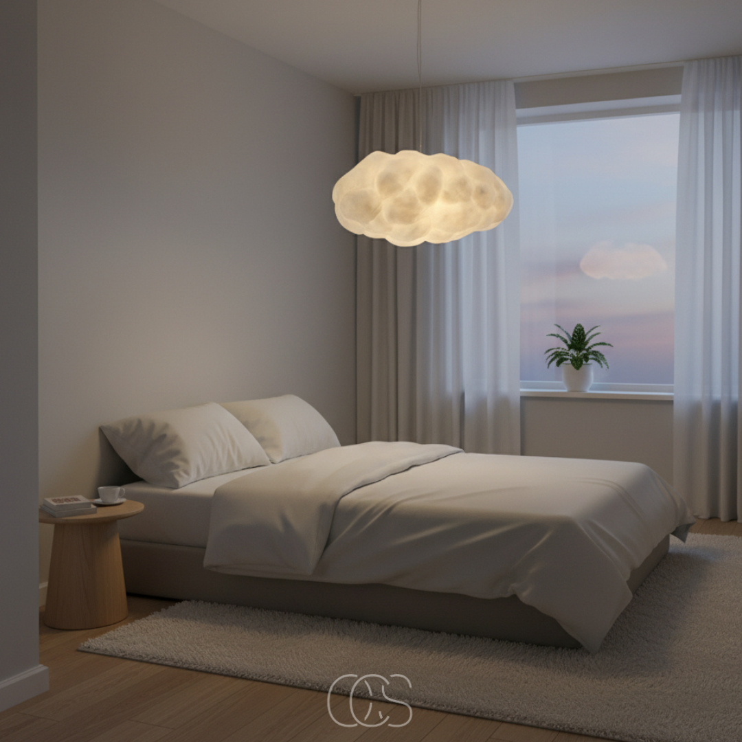 Cloud Pendant Light Fixture Soft Glow Hanging Lamp E27 LED Modern Cotton Shade for Dining Room Bedroom Living Room Ceiling Decor