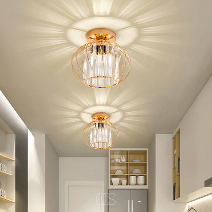 Glass Flush Mount Ceiling Light Fixture 9 Inch for Bedroom Hallway Bathroom E26 Socket Modern Semi Flush Ceiling Lamp Small Round Metal &