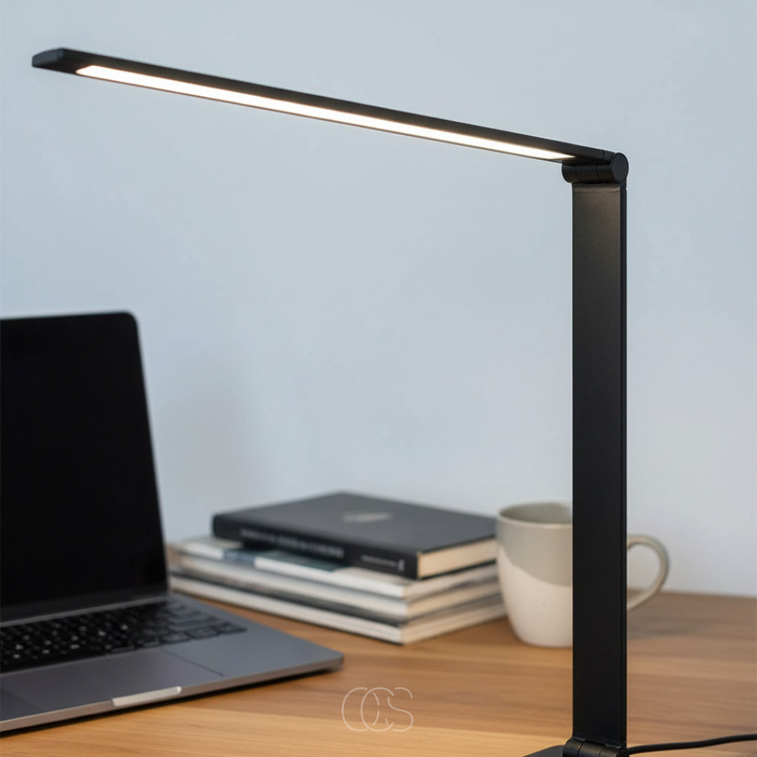 Adjustable LED Desk Lamp with Touch Control & Wireless Charging – Flicker-Free Reading Light for Home Office, Study & Workspace
