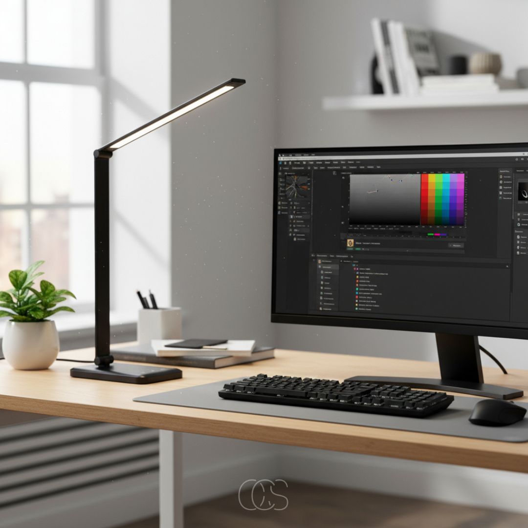 Adjustable LED Desk Lamp with Touch Control & Wireless Charging – Flicker-Free Reading Light for Home Office, Study & Workspace