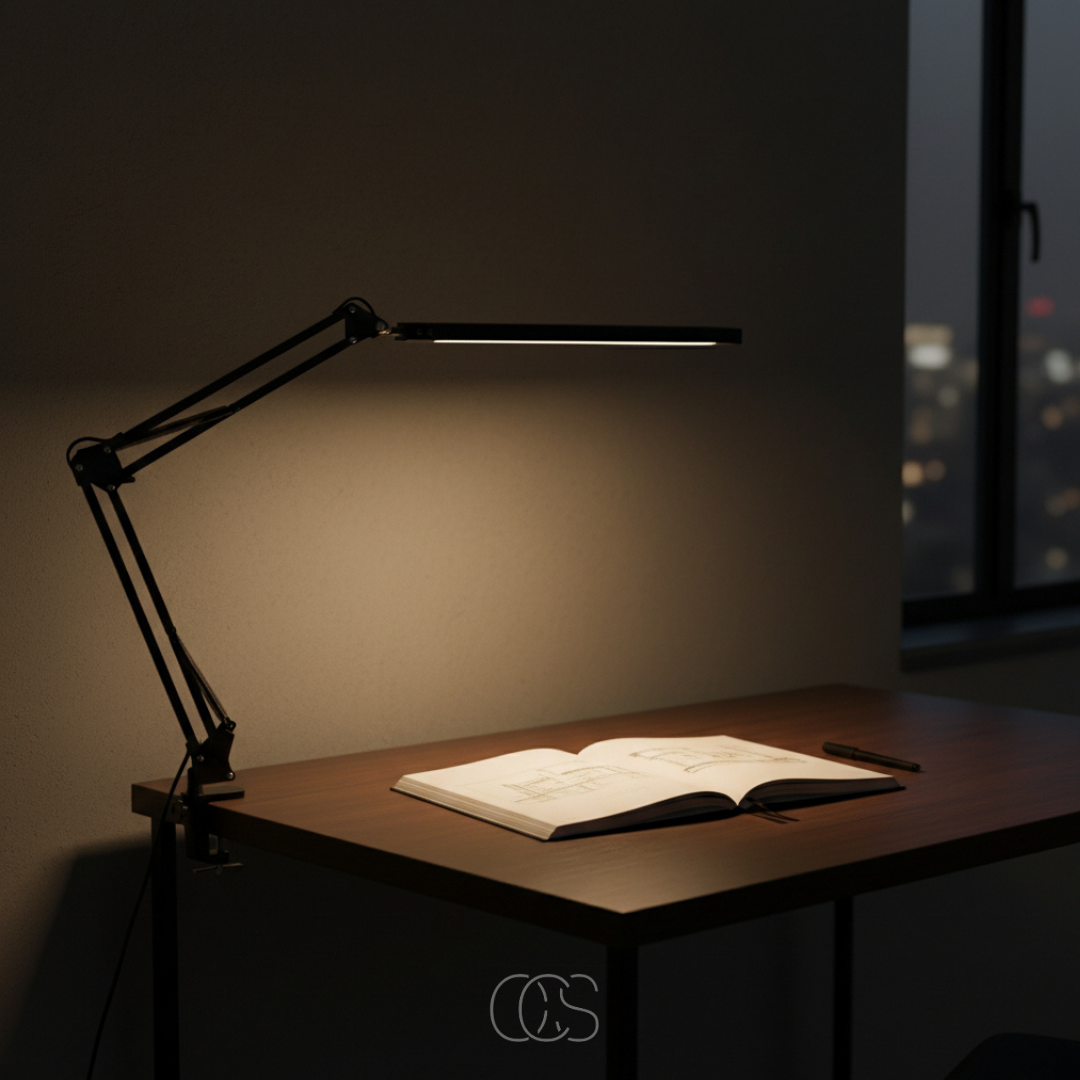 Adjustable Clamp-On LED Desk Lamp with Eye Care Technology & 360° Flexible Arm for Office, Reading, Crafting