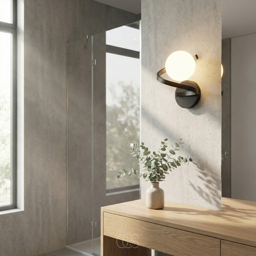 Modern Glass Globe Wall Sconce – Frosted Sphere Light with Metal Frame for Bedroom, Bathroom & Living Room – IP44 Rated G9 Fixture