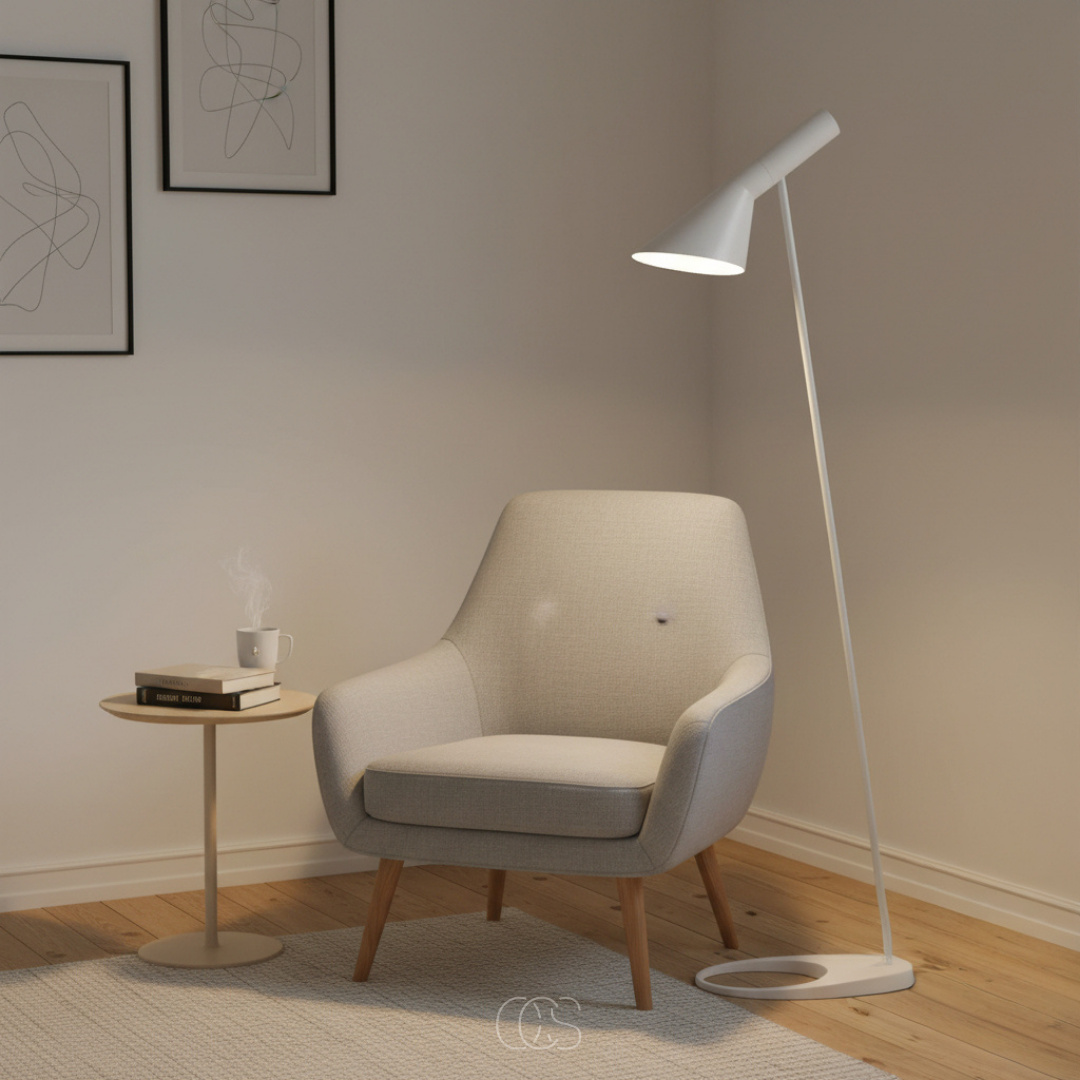 Adjustable Arc Floor Lamp with Tilting Shade – Modern Nordic Reading Light for Living Room, Bedroom & Office