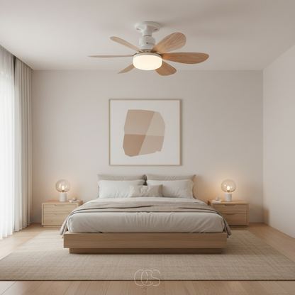 Dimmable LED Ceiling Fan with Remote Control – 3 Speeds, 3 Light Colors, Timer & Whisper-Quiet Motor for Bedroom Living Room