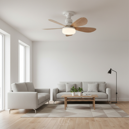 Dimmable LED Ceiling Fan with Remote Control – 3 Speeds, 3 Light Colors, Timer & Whisper-Quiet Motor for Bedroom Living Room