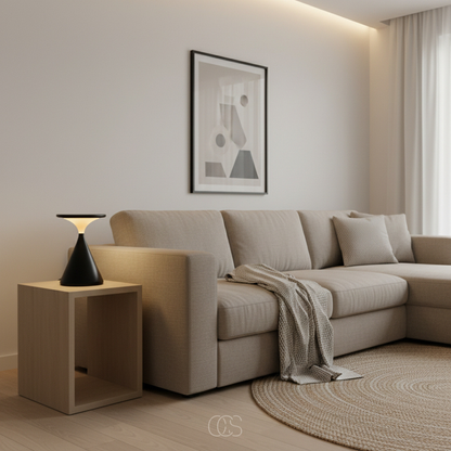 Rechargeable Cordless LED Table Lamp with Touch Dimmer Control and Hourglass Design for Bedroom, Living Room & Patio