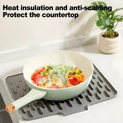 Silicone Counter Protector Mat 16x13 Inch Heat Safe Dish Draining Pad with Raised Channels Non-Stick Drying Surface for Sink Kitchen Counter