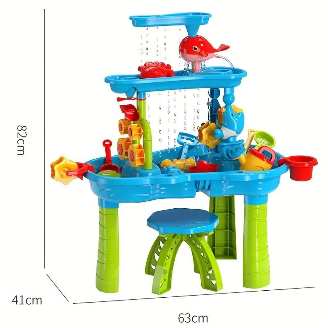 Kids Outdoor Water Activity Play Station with Bucket Pouring System & Accessories for Backyard Fun